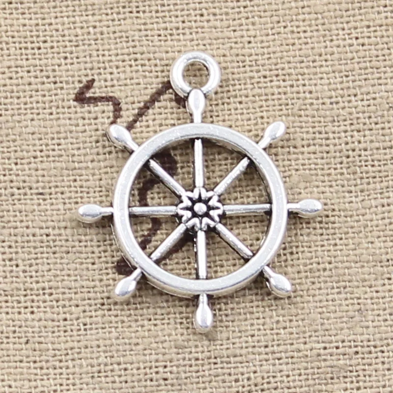 10pcs Charms rudder helm 27x23mm Antique Bronze Silver Color Pendants Making DIY Handmade Tibetan Finding Jewelry