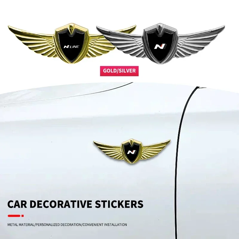 3D Metal Car Style Body Trunk Decoration Emblem Sticker For Hyundai N Line Tuscani NX4 Elantra I30 Santa Fe Sonata Accessories