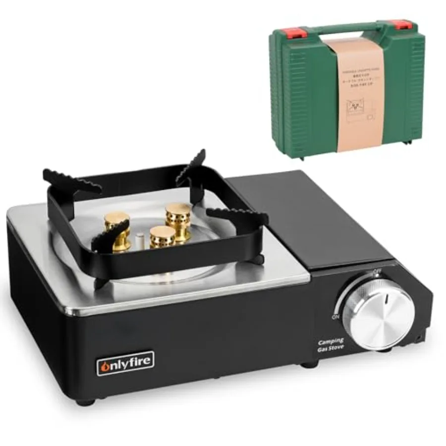 

Портативная газовая плита на бутане с чехлом для переноски, с точным контролем температуры, для кемпинга, пикников, походов и использования в автодомах