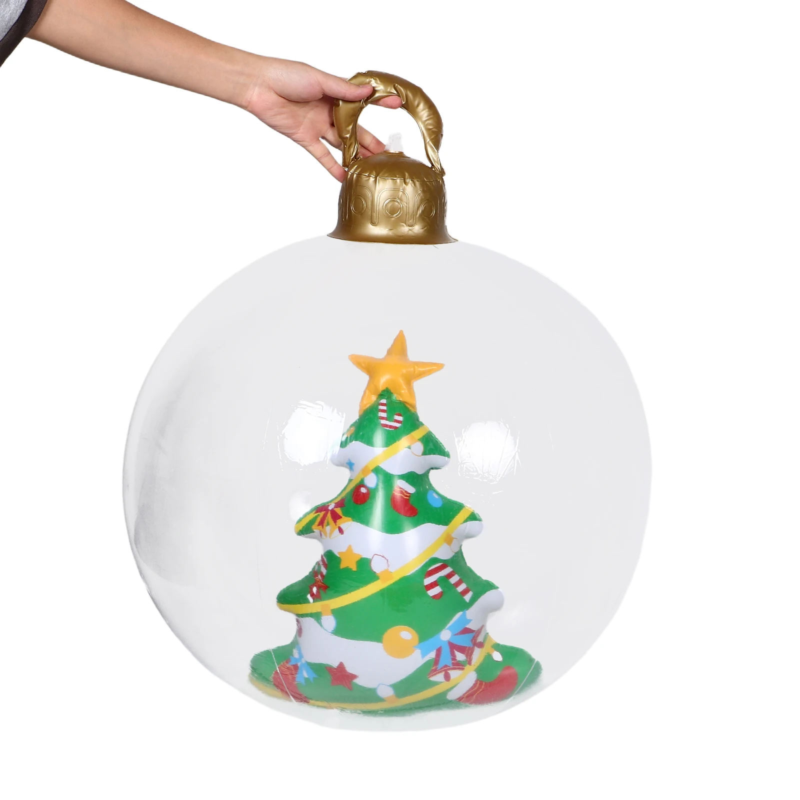 

Large Blow-Up Christmas Ornament PVC 3D Inflatable Ball for Outdoor Indoor Festive Decor Garden Courtyard Front Door Hanging
