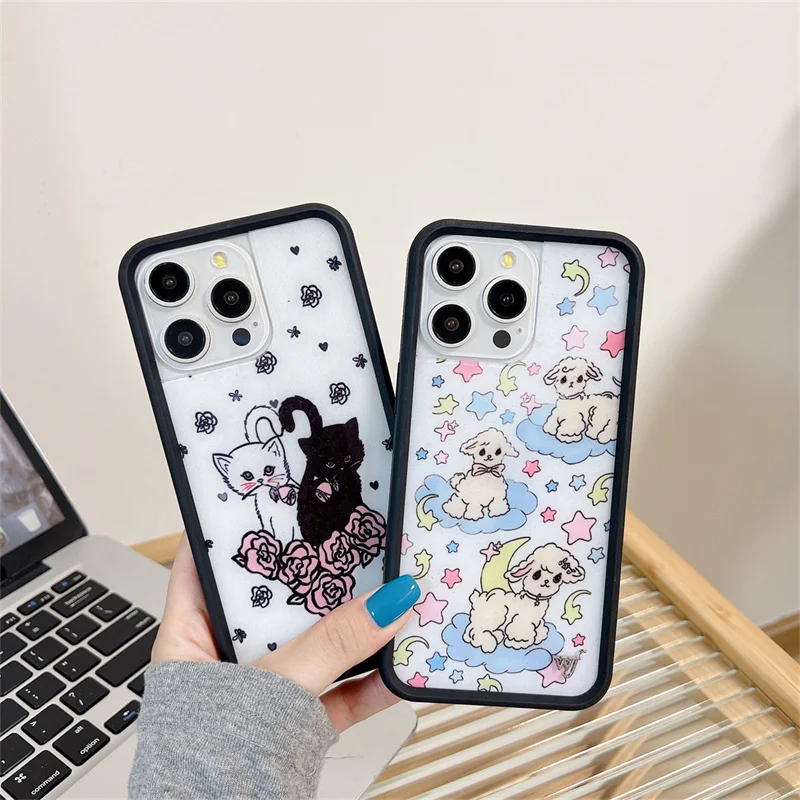 

Wildflower wf Wild Flower Girl's Gift Phone Case for iPhone 15 14 13 12 16 Pro Max Plus 15plus butterfly 3D WF Metal Cover Capa