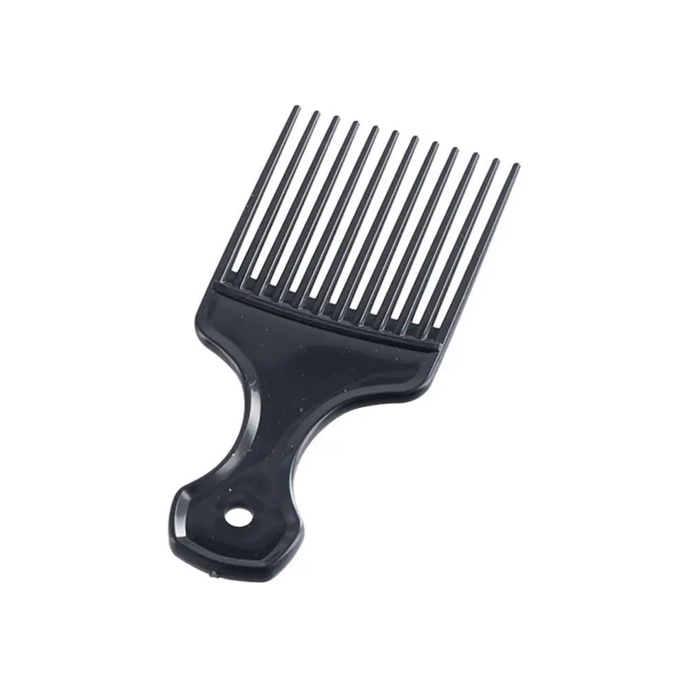 Curly Afro Plastic Fork Hairbrush Black Wide Teeth Insert Hair Combs Anti-Static Massage Pick Comb Salon