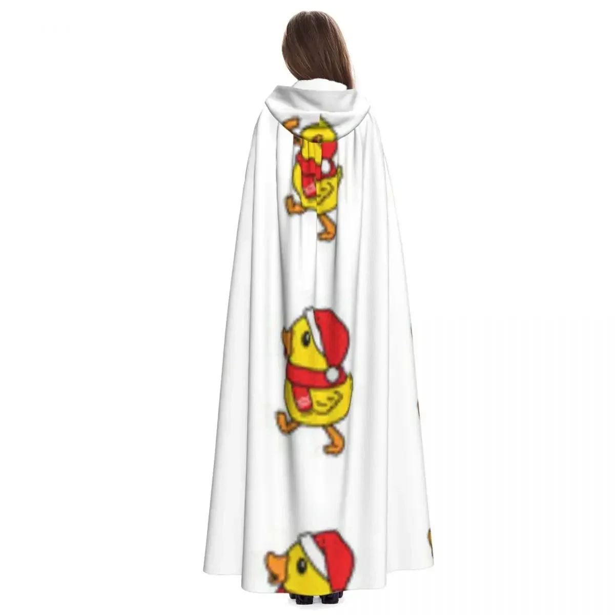 Kurtka z kapturem z motywem kaczki i świątecznym wzorem, kostium na Halloween, przebranie na cosplay, peleryna wampira, diabła, czarodzieja, szata na imprezę