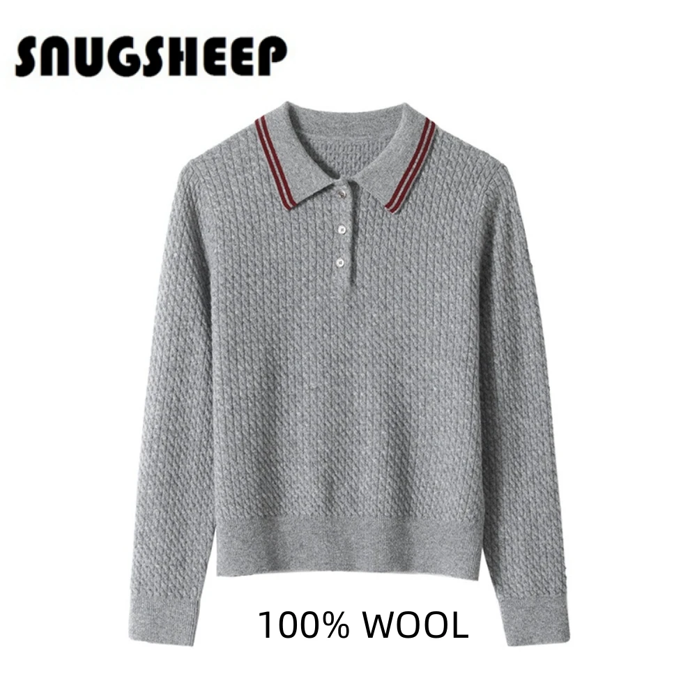 vintage wool polo sweater women top winter clothes long sleeve shirt womens knit sweaters red pullovers clothing basic tops lady