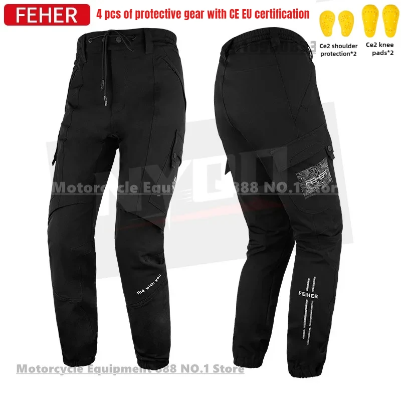 

FEHER Men's Motorcycle Riding Pants Summer Casual Pants MotorcyclePants Anti Fall and Anti Wear CE Certification