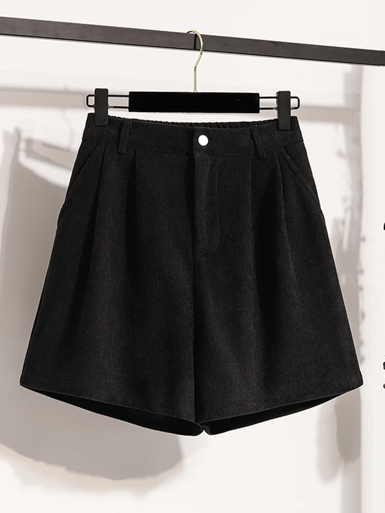 Hoge taille A-lijn corduroy wijde pijpen dames casual herfst winter outfit broek woon-werkverkeer Sle ket detail rechte pijp