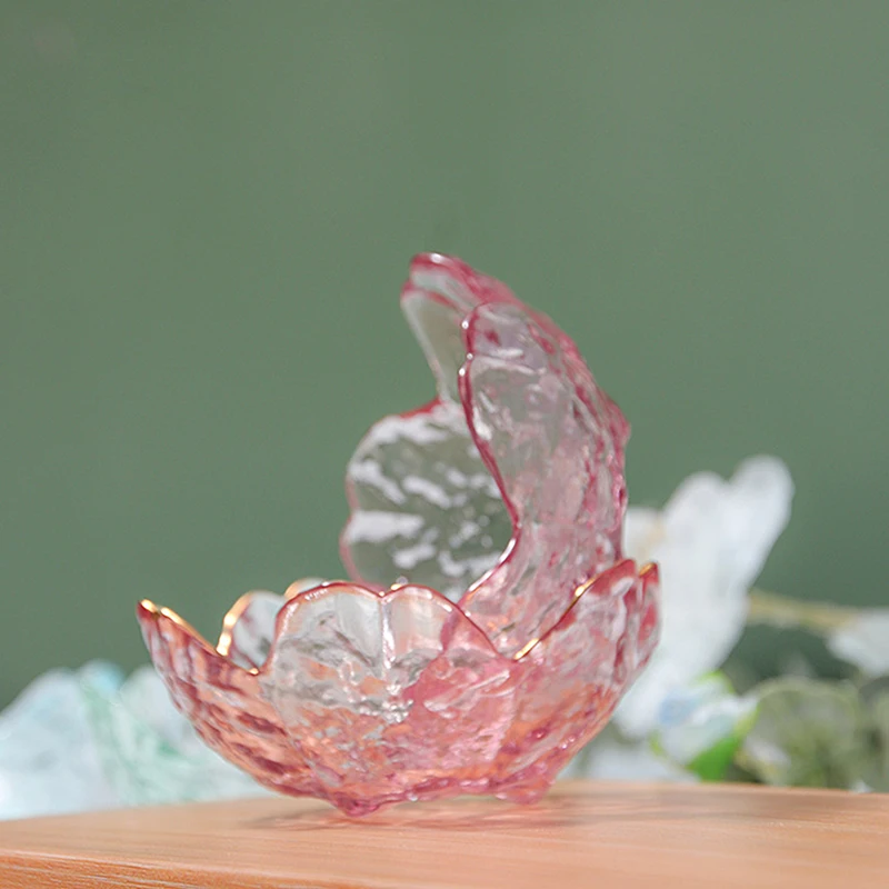 Japanese Cherry Blossom Glass Sauce Dish BBQ Dish Small Bowl Vinegar Dish Hot Pot Dipping Dish Mini Serving Plates