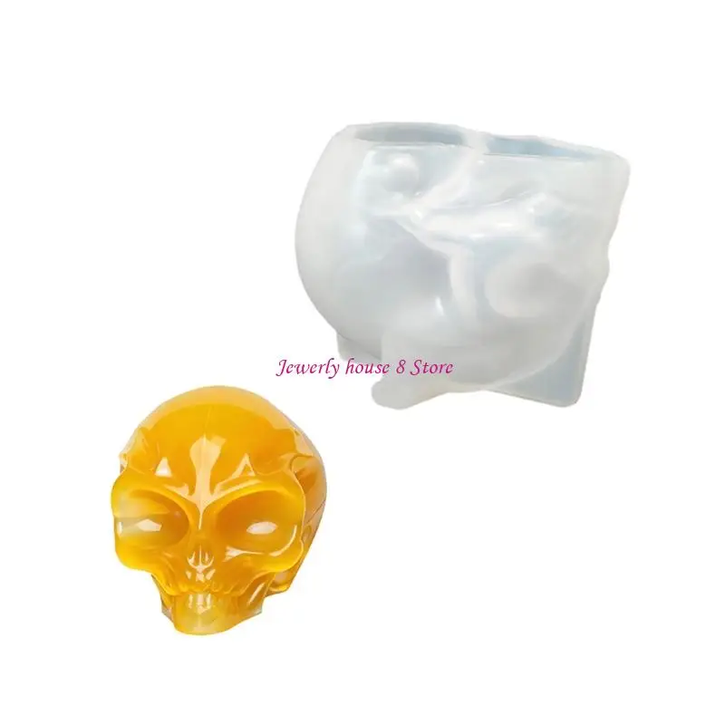 قالب جمجمة سيليكون متعدد الأغراض مثالي لصب الإيبوكسي وصناعة الشموع