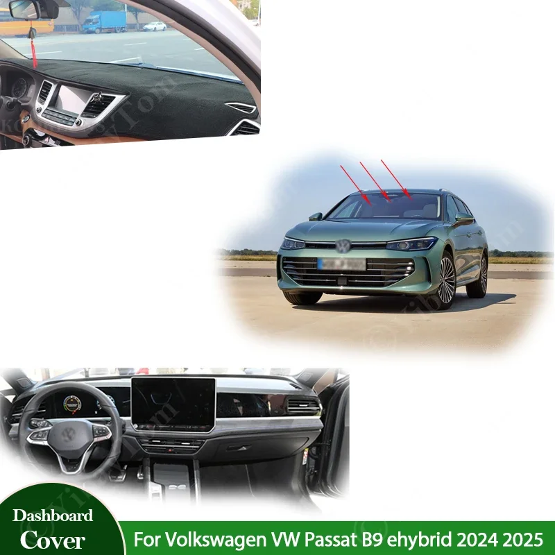 

Anti-UV Car Mat Dashboard Cover Pad Sunshade Dashmat Carpet Protect For Volkswagen VW Passat B9 ehybrid 2024 2025 Accessories