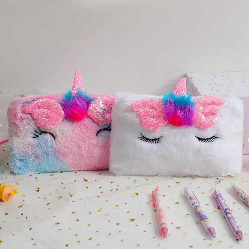 1pc Plush Unicorn Girl For Kids Shoulder Colorful Portable Cute Kindergarten Birthday Gift Mini Straddle Bag