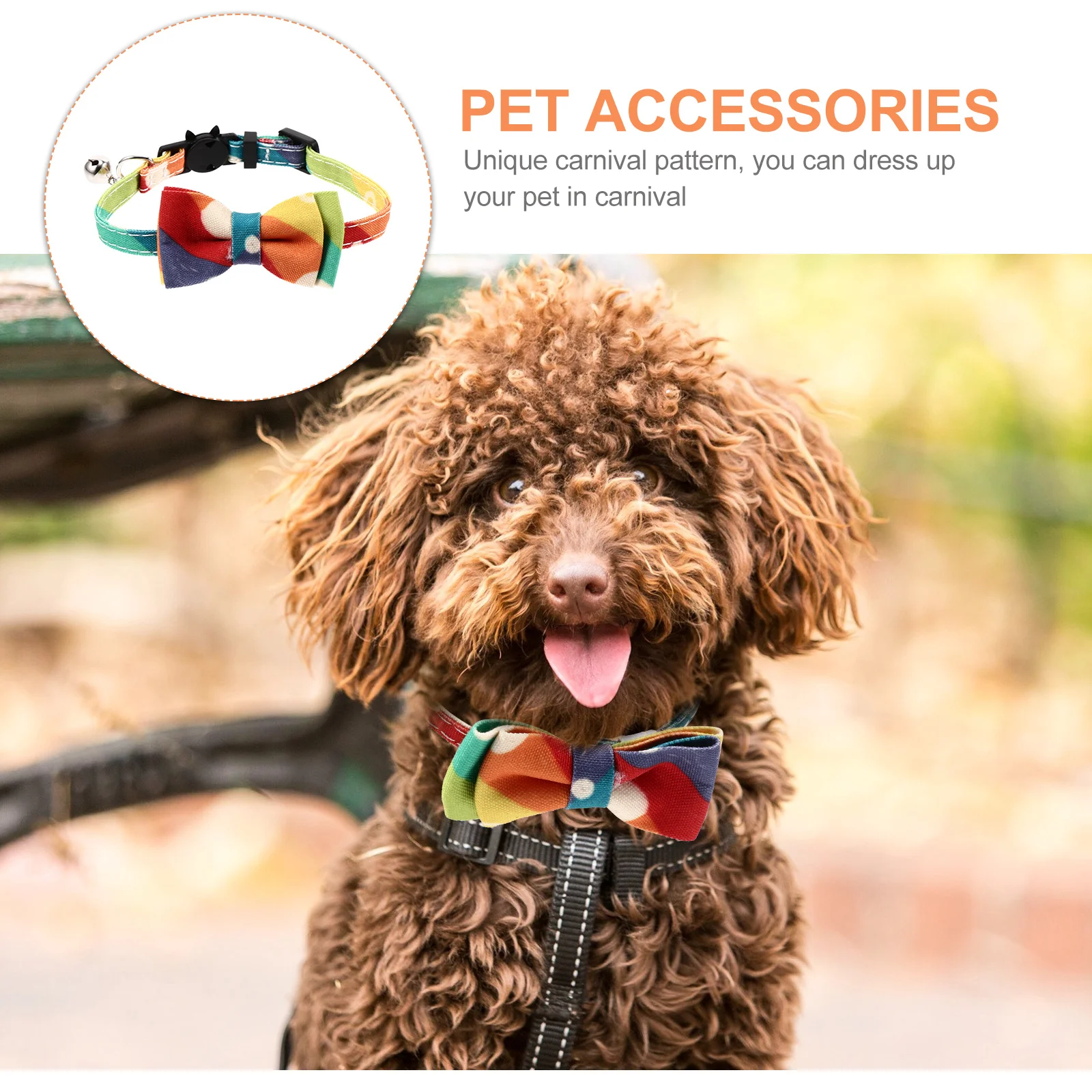 

Colorful Pet Bowtie Cat Collar Creative Design Party Birthday Kitten Neck Chain Photo Prop Supplies Pet Bowtie Collar