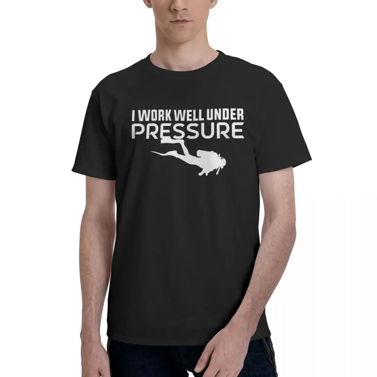 Scuba Diving I Work Well Under Pressure Oversized Graphic T Shirt O-Neck Idea Men Women Man Tee T-Shirts Y2K Short Sleeve Tops