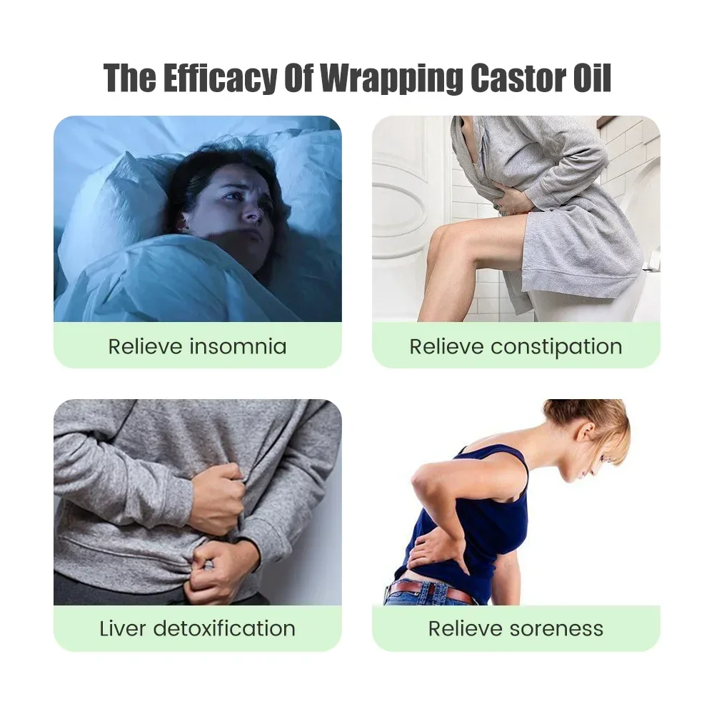 Castor Oil Pack Organic Castor Oil Compression Wrap Reusable Castor Oil Self Conditioning Aid For Liver Abdomen Muscles Kidneys