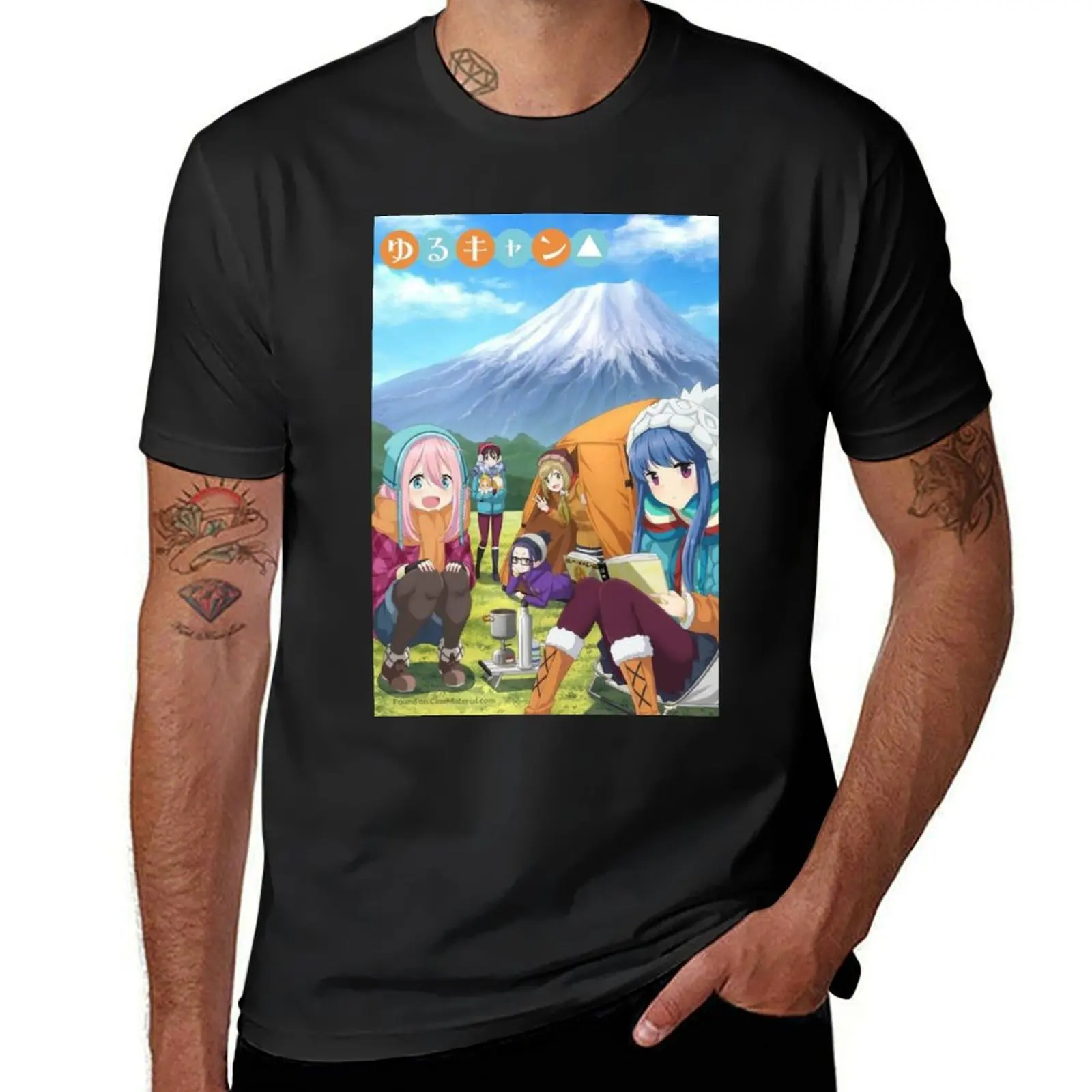 

Yuru Camp Laid Back Camp Movie Anime T-Shirt plus sizes plus size tops graphics black t shirts for men