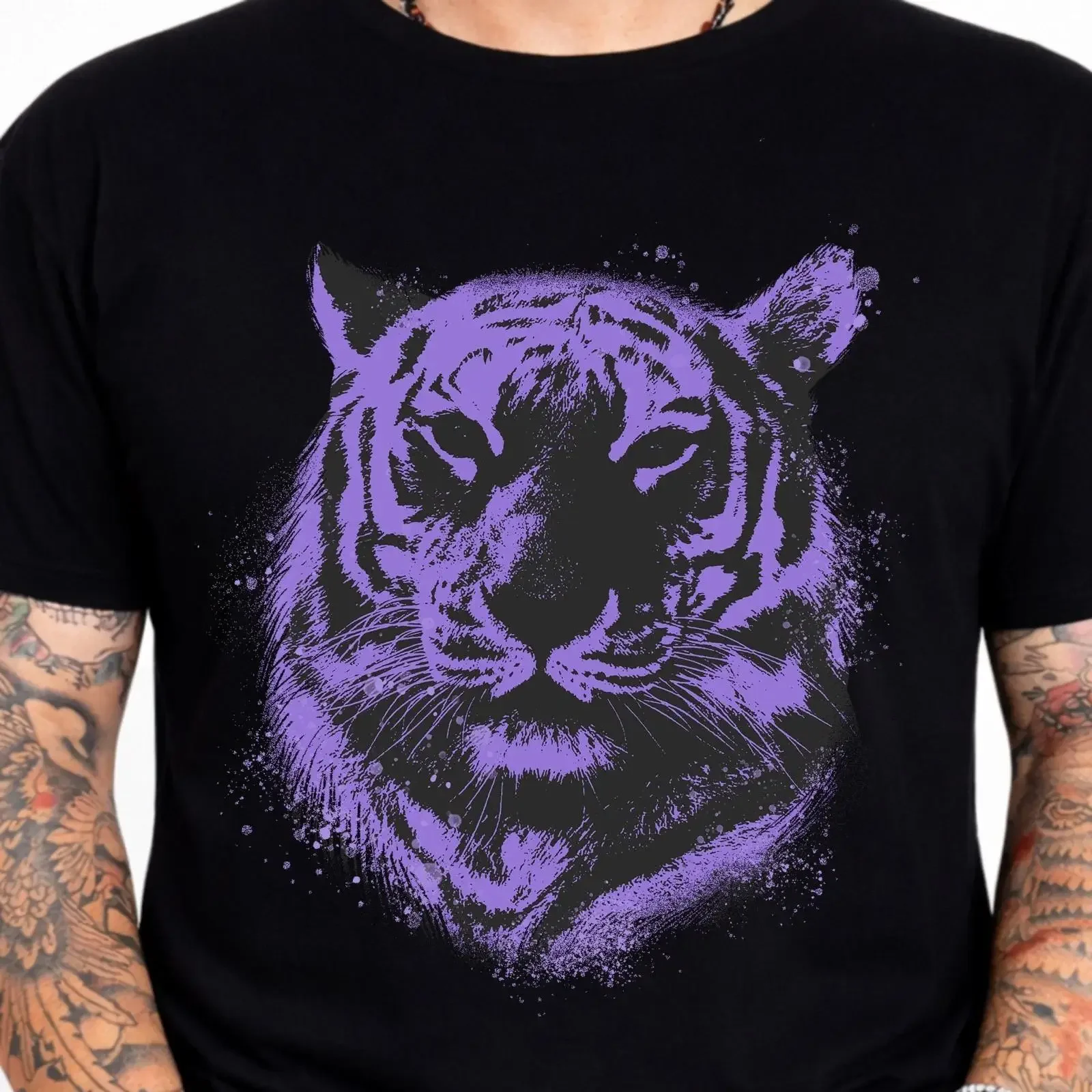 Tiger T Shirt Wild Animal Big Cat Safari Wildlife Nature Lover  vintage Washed Breathable Top For Everyday Wear Casual Slightly