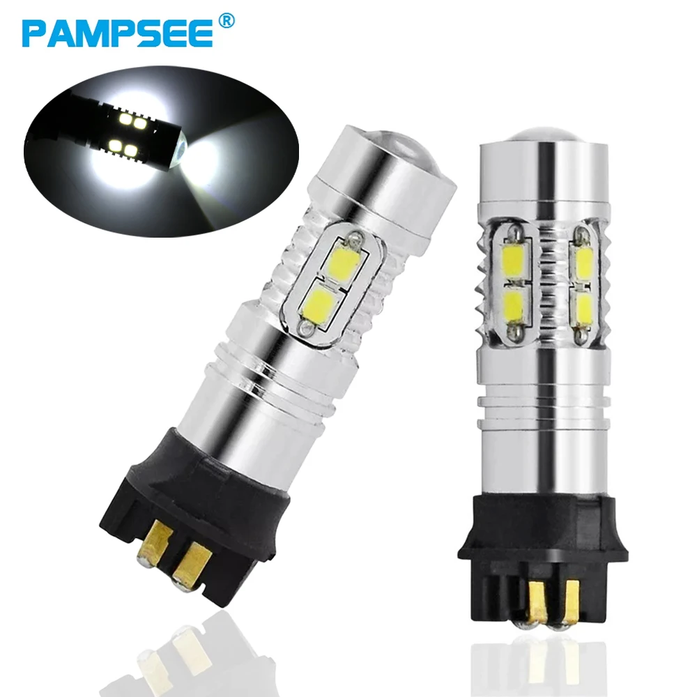 2Pcs 6000K White Error Free PW24W LED Bulbs For BMW 2012-up F30 3 Series 328i 335i Halogen Trim's Daytime Running Lights Canbus