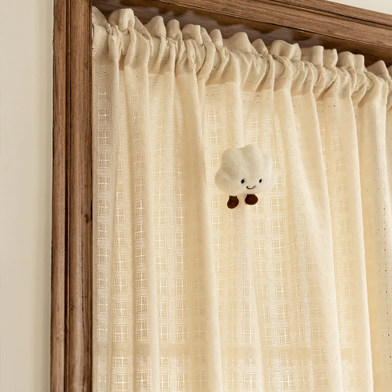 

Retro Cream Wind Cotton and Linen Living Room Dining Room Bedroom High Quality Custom Curtains