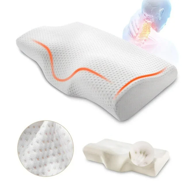 1 pc Memory Foam Bed Orthopedic Pillow Neck Protection Slow Rebound Memory Pillow Butterfly Shaped Health Cervical Neck 1