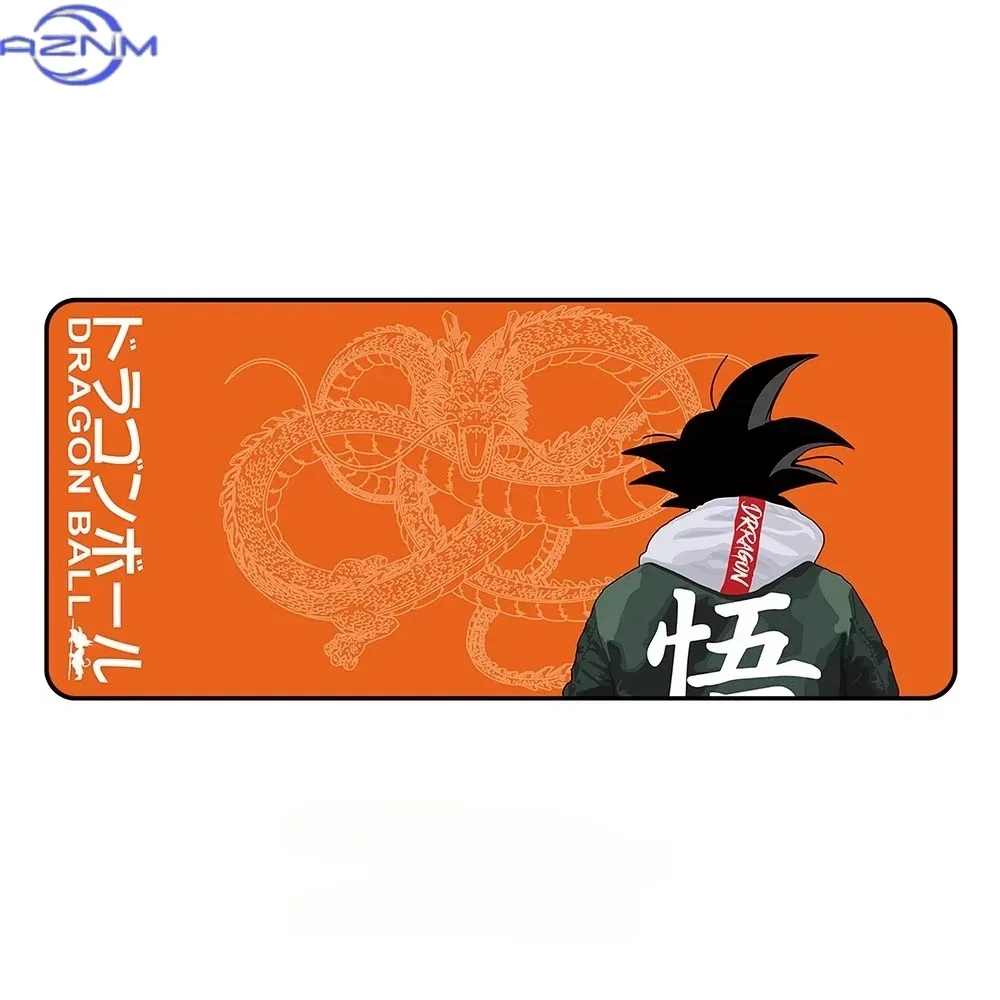 Anime Dragon Ball Goku & Shenron Mouse Pad, Rubber Non Slip Gaming Desk Mat, Orange Burst Background Cartoon Character Art Mouse