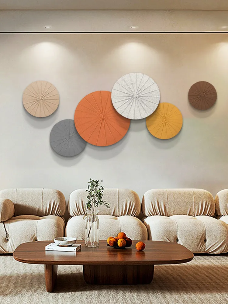 Nordic style background wall decoration painting new modern simple three-dimensional high-end hanging painting circular mural