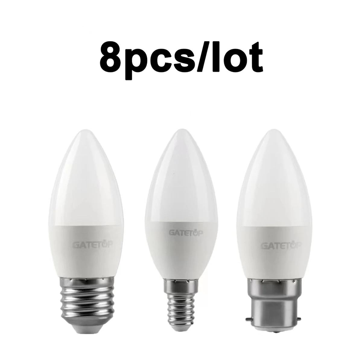 

8Pcs 220V Led Bulb C37 3W-7W E27 B22 E14 Warm White Day White Cold White Lamp For Home Decoration