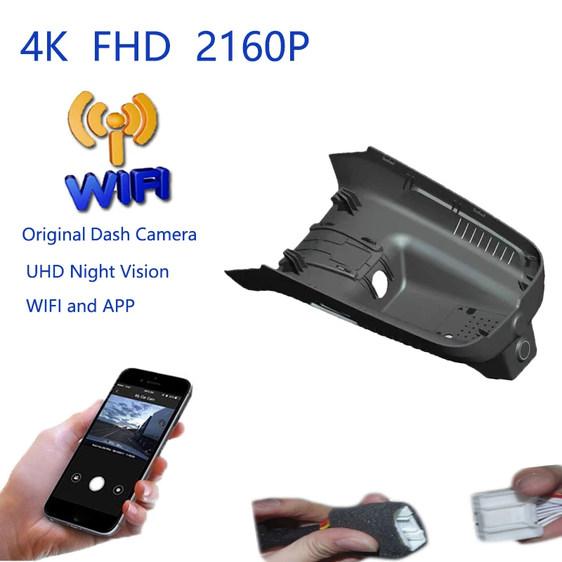 4K التوصيل والتشغيل مسجل فيديو السيارة واي فاي DVR داش كاميرا داشكام لجيلي جياجي 2019 2020 2021 2022 2023 2024 2025