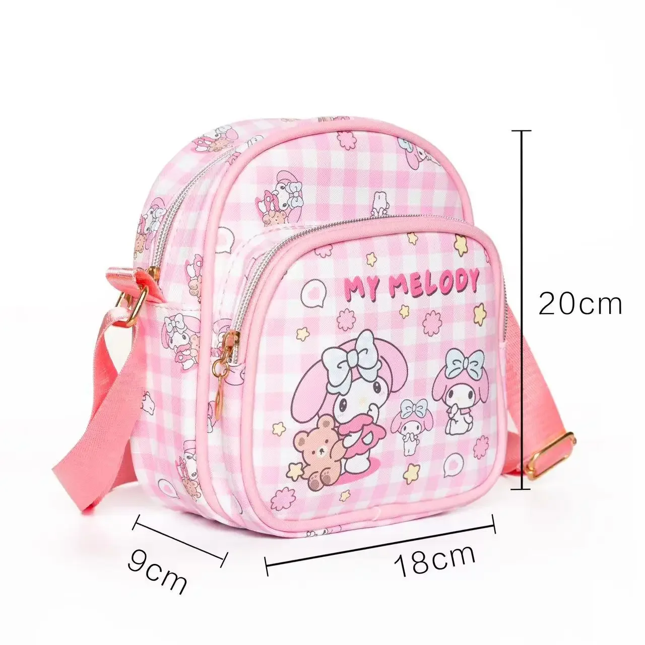 Sanrio Kawaii dziecięca torba Crossbody urocza kreskówka MyMelody Kuromi Hello Kitty torby Mini na ramię PU Lether portmonetka dla dziewczynki