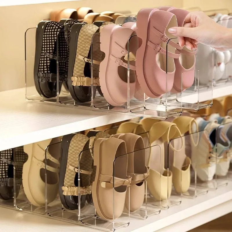 1PC Acrylic Children'S Shoe Organizer 4-Compartment Transparent Shoe Rack Baby Shoe Storage Shelf  for Various Room Types