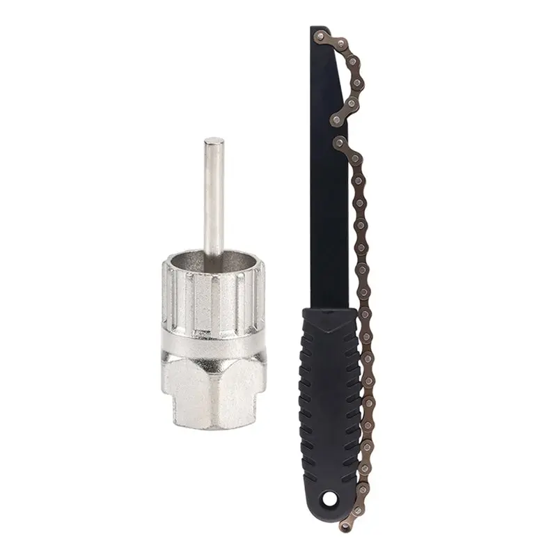 

A51Q-Bicycle Cassette Removal Tool Chain Whip Wrench Set For-Mountain And Road Bike Sprocket Removal Gear Maintenance