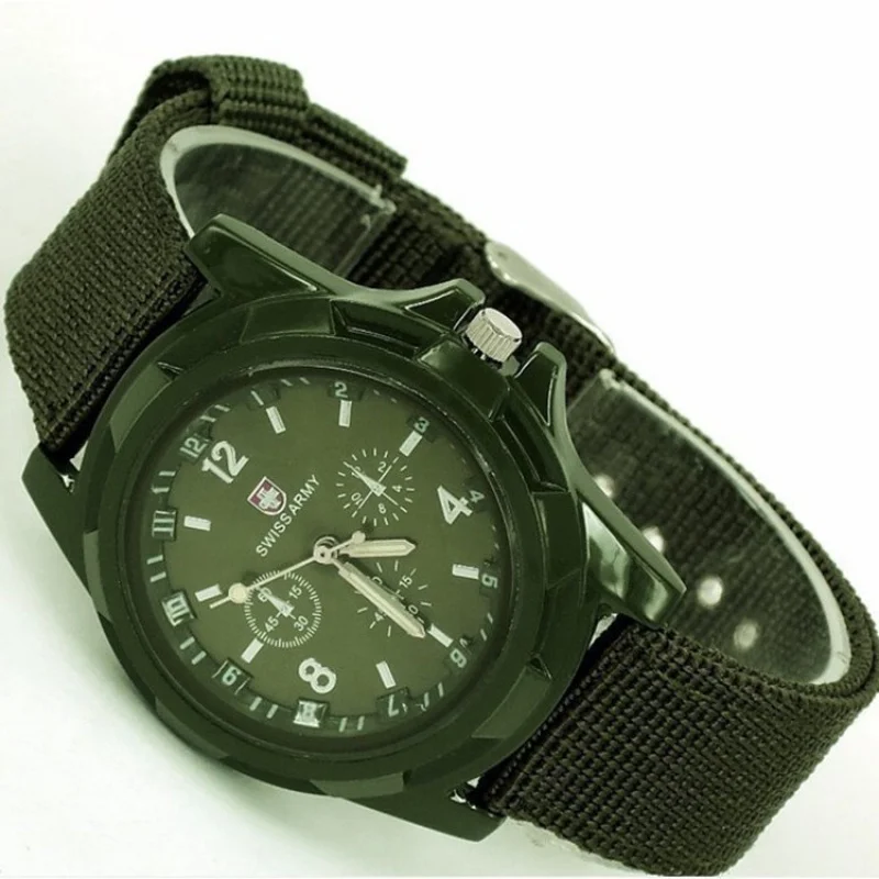 Disponibile cinturino in nylon moda semplice orologio da uomo cintura intrecciata orologio stile militare orologio sportivo alla moda con ago luminoso uomo e donna