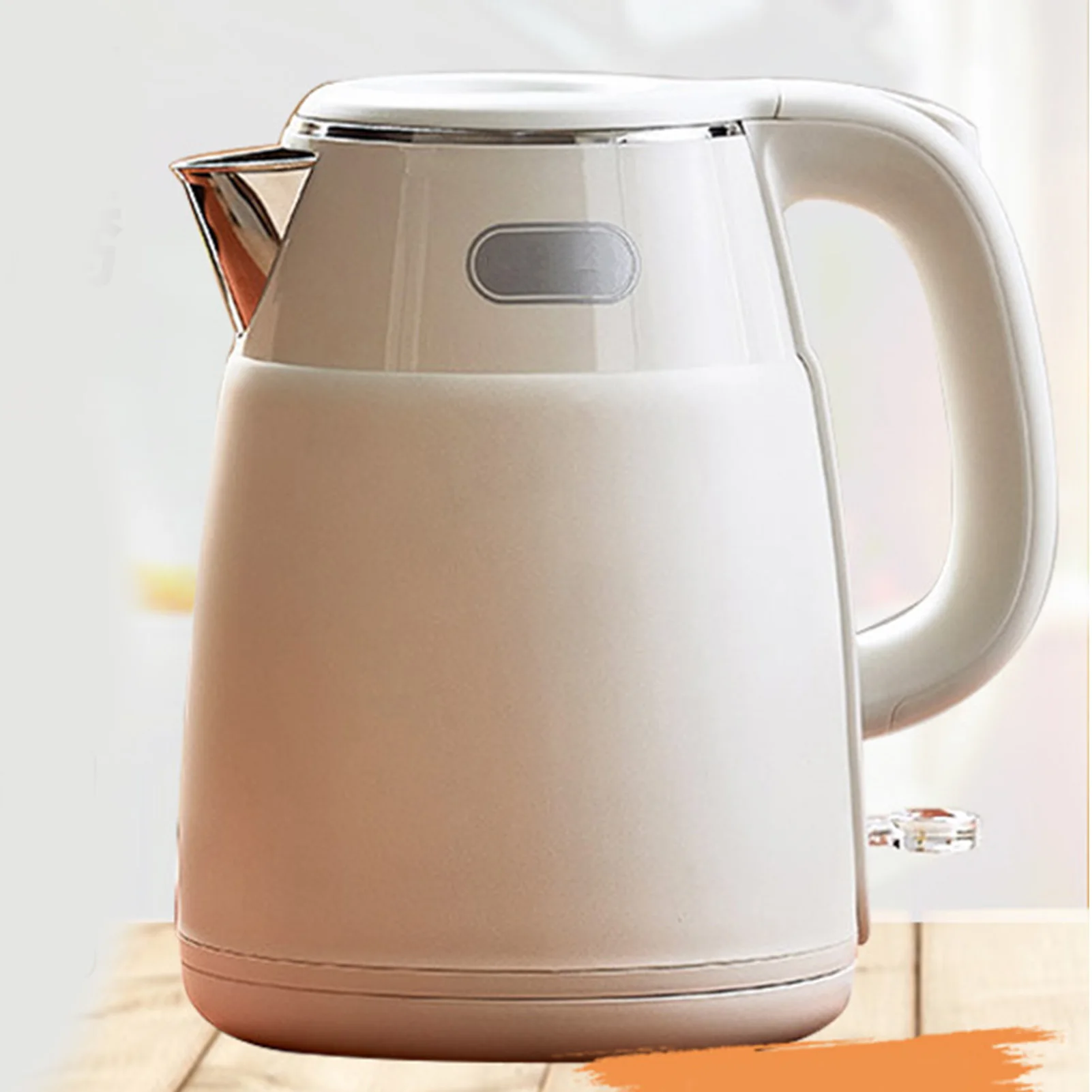 غلاية كهربائية 1.5L سعة كبيرة مزدوجة الطبقات إيقاف تلقائي غلاية الماء الساخن براد شاي وعاء داخلي من الفولاذ المقاوم للصدأ