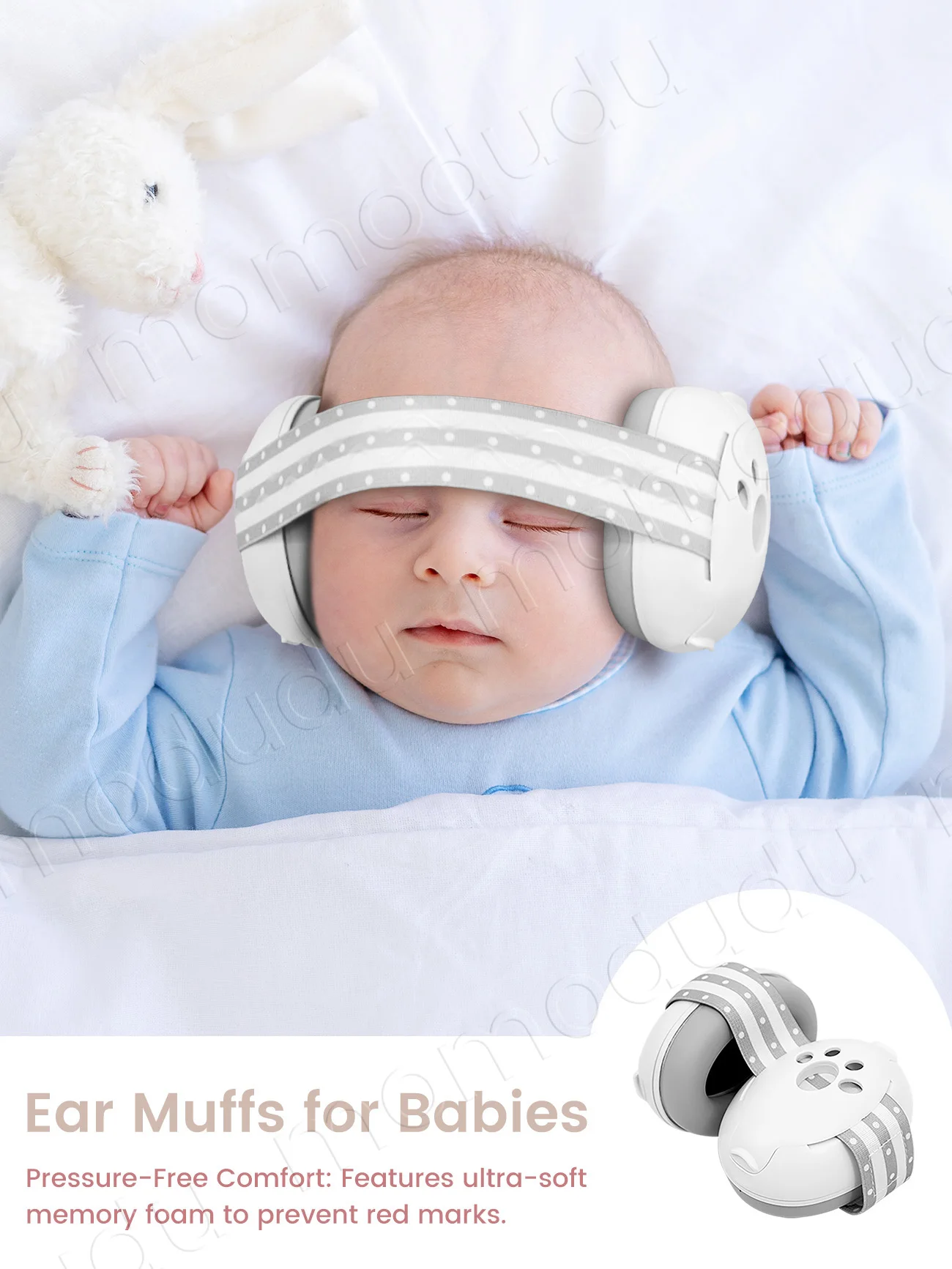 قطعة واحدة من أغطية أذن الأطفال على شكل مخلب القطط، سماعات رأس لتقليل الضوضاء مع عصابة رأس قابلة للتعديل للسفر #6