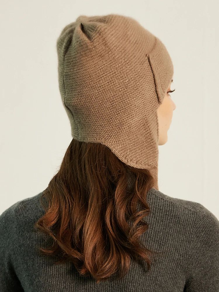 Adult Winter Versatile Warm Hats 100% Cashmere Hats Women Hats Ear Protection Flying Hats Men Cap Unisex Knit Outdoor Headgear
