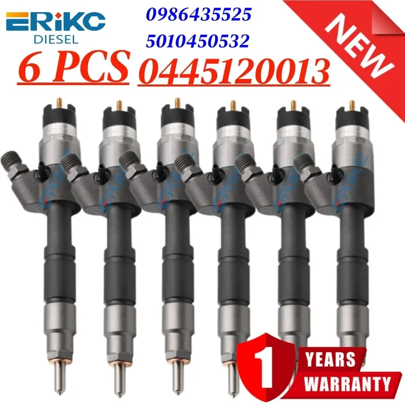 

6 PCS Diesel Fuel Injector 0445120013 5010450532 0 445 120 013 for Renault Midlum Premiun Midlum 0445 120 013 0986435525