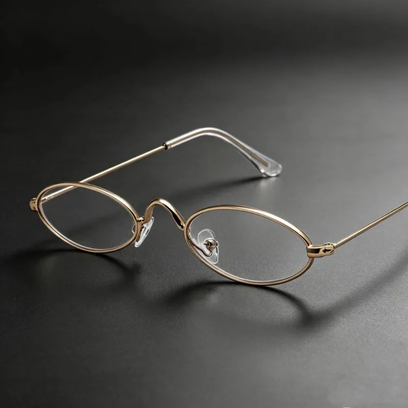 

Y2K Small Oval Metal Glasses Women Girls Vintage Decorative Eyeglasses Anti Blue Light Clear Glass Reading Eyewear