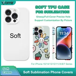 VORMIR Precise Hole Soft Phone Cases for Sublimation Machine DIY Single Covers for iPhone 15 14 13 12 11 X XS XR X 8 7 Series
