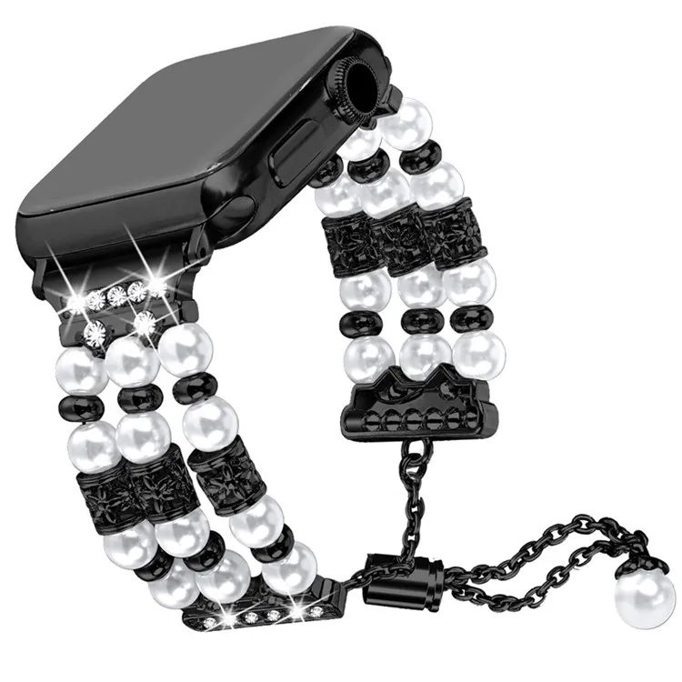 

For Apple Watch Series 10 42mm / 9 8 7 41mm / 6 5 4 SE SE (2022) SE (2023) 40mm / 3 2 1 38mm Adjustable Watch Band Pearl Bracele