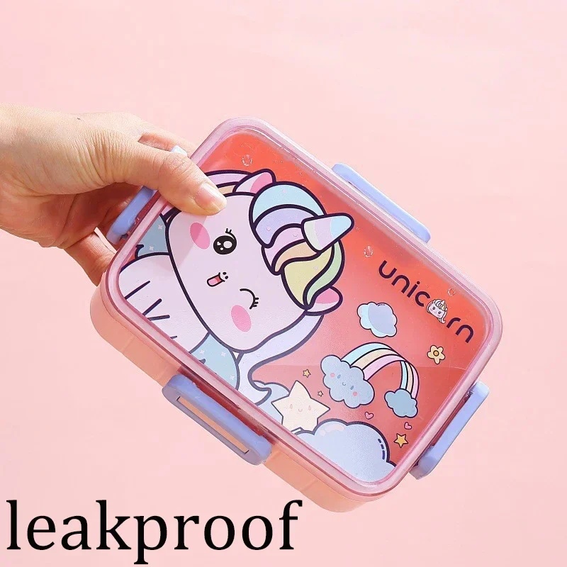 Cute Lunch Box for Kids Girls Boys with Compartments Bento Lunchbox School Child Leakproof Children\'s Food Snack Boxes New 2024