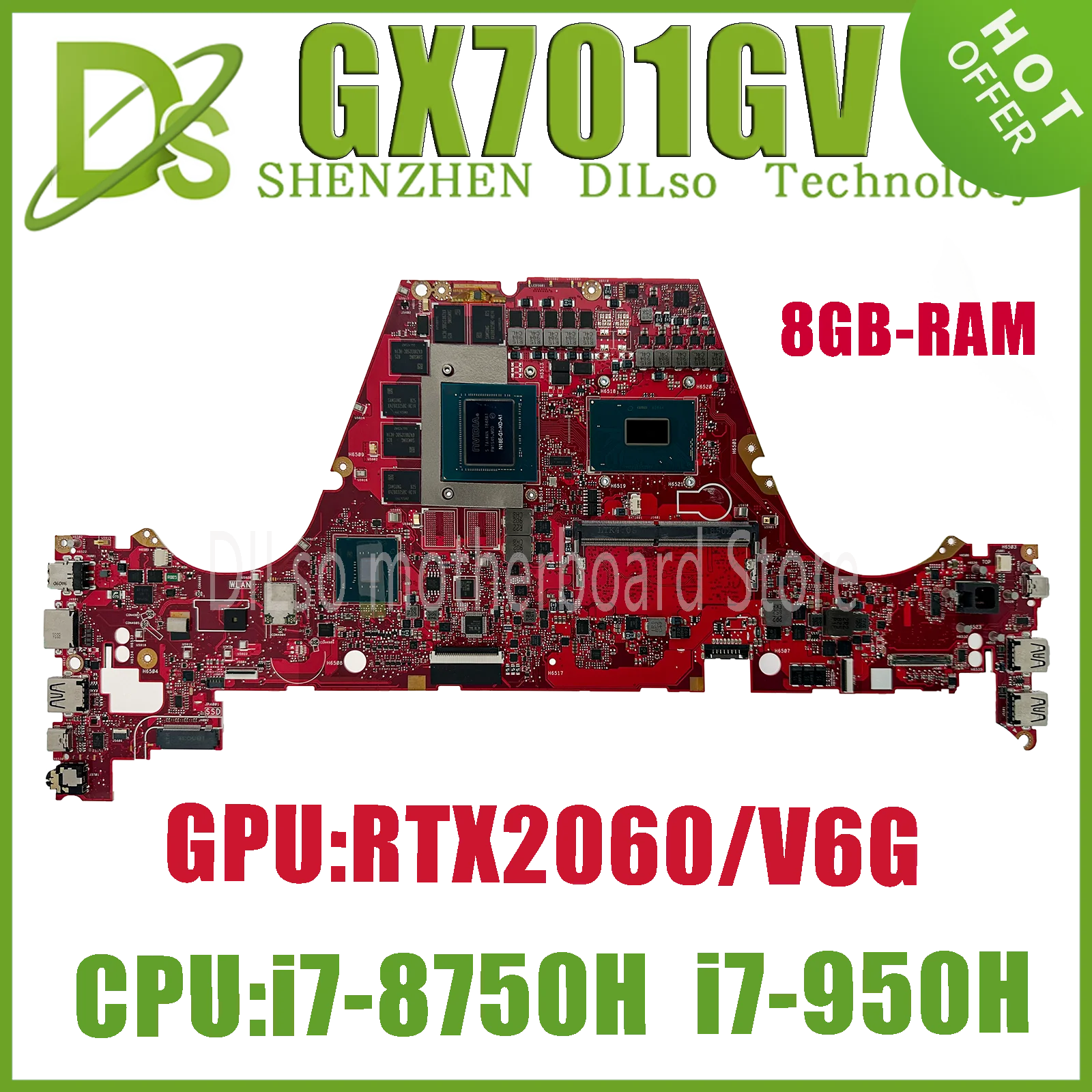 

GX701GX Mainboard For Asus ROG Zephyrus GX701GXH GX701GV GX701GWR Laptop Motherboard i7-8750H i7-9750H RTX2060/2080 8GB/16GB-RAM