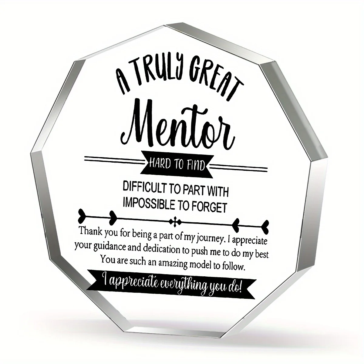 2D， Retro Acrylic Desktop Decoration - Mentor Appreciation Logo, Suitable for Home, Office, School Decoration, Gifts