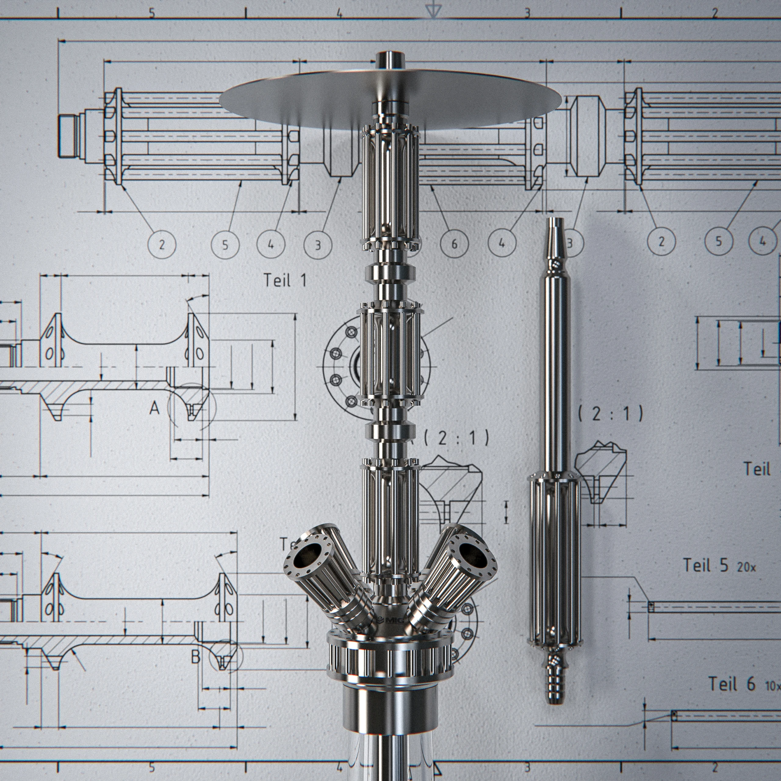 

MIG Titan Hookah Shisha high-end stainless steel hookah bar KTV hookah