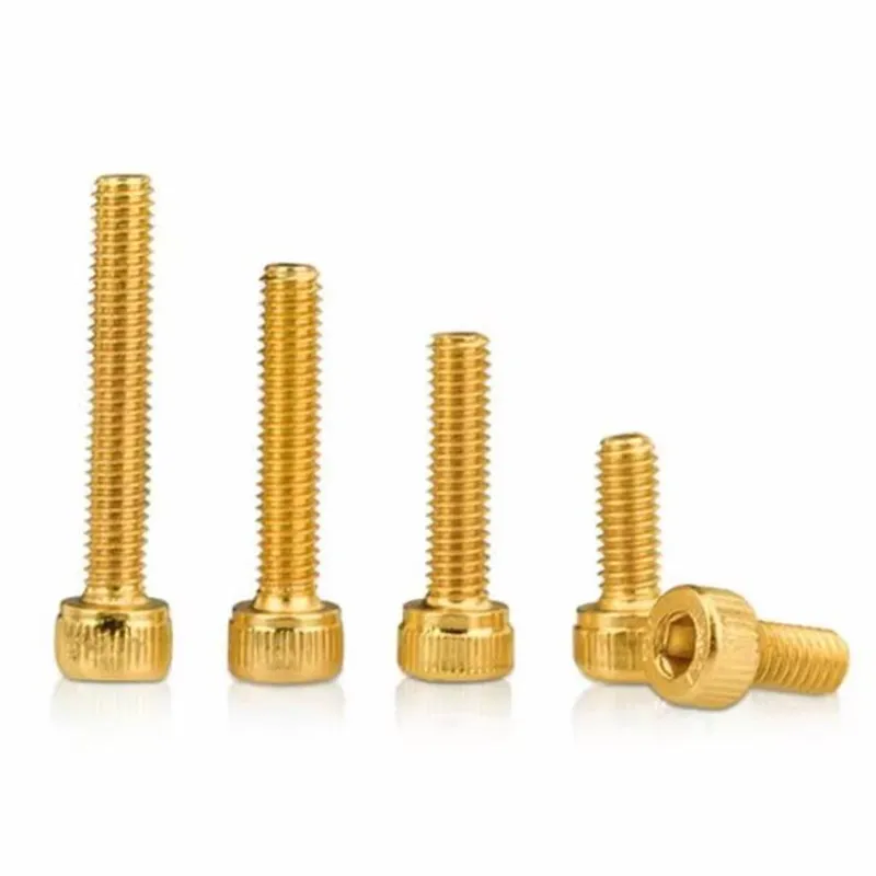 M2 M2.5 M3 M4 M5 M6 M8 DIN912 Golden Allen Screw Hex Socket Cap Cup Head Screw Ti-gold Plated Grade 12.9 Alloy Steel