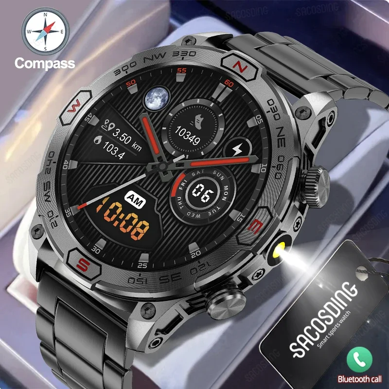 

2024 New Outdoor Smart Watch 1.43" Screen 1ATM Waterproof Watch Men Bluetooth Call Smartwatch GPS Motion Trajectory For Android