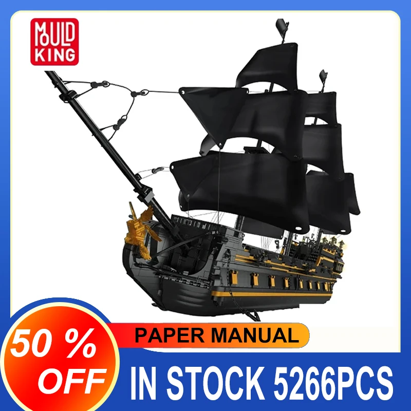 

MOULD KING 13186 Black Pearl Ship 5266pcs Model Building Blocks Bricks Educational Toys Kids Birthday Gifts