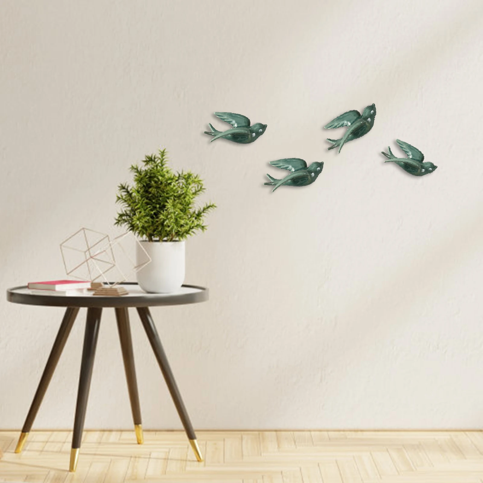 3D Ceramic Swallows Wall Mounted Murals Wall Flying Ornament Wall Hanging Living Room Figurines Home Decor  Decorations Crafts