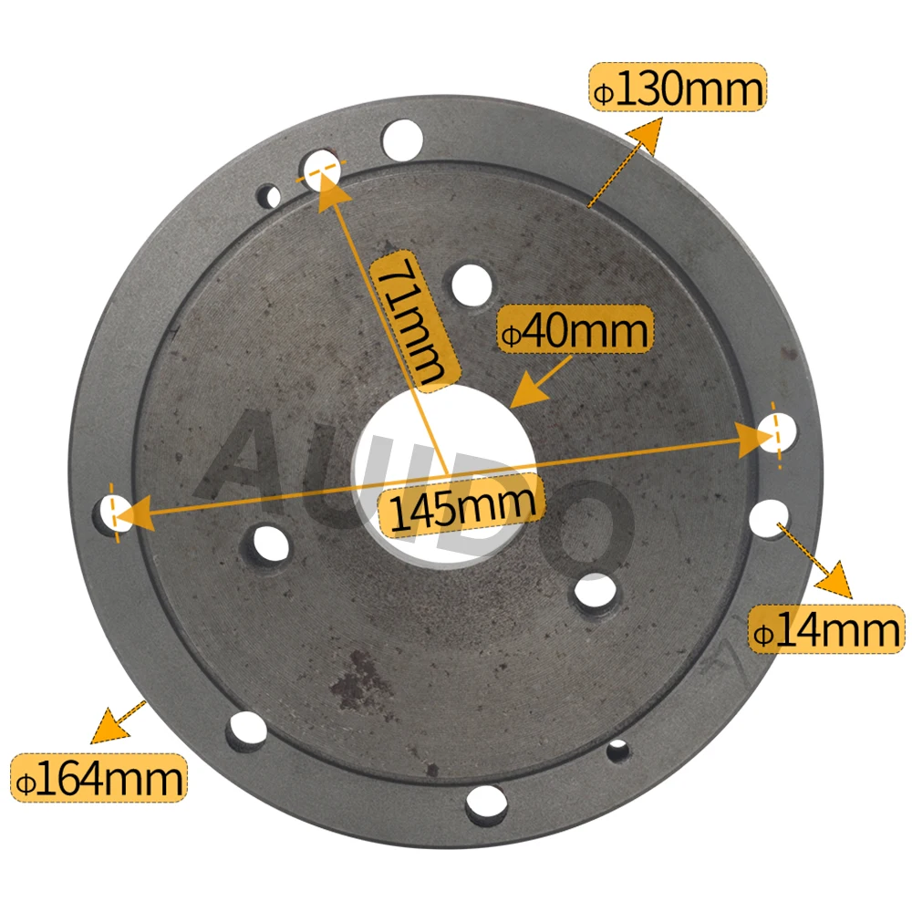 160mm(6.32 inch)Mini Lathe Chuck Flange，3 Jaw Chuck Transfer to 4 Jaw Chuck Flange for SIEG SC10/C10