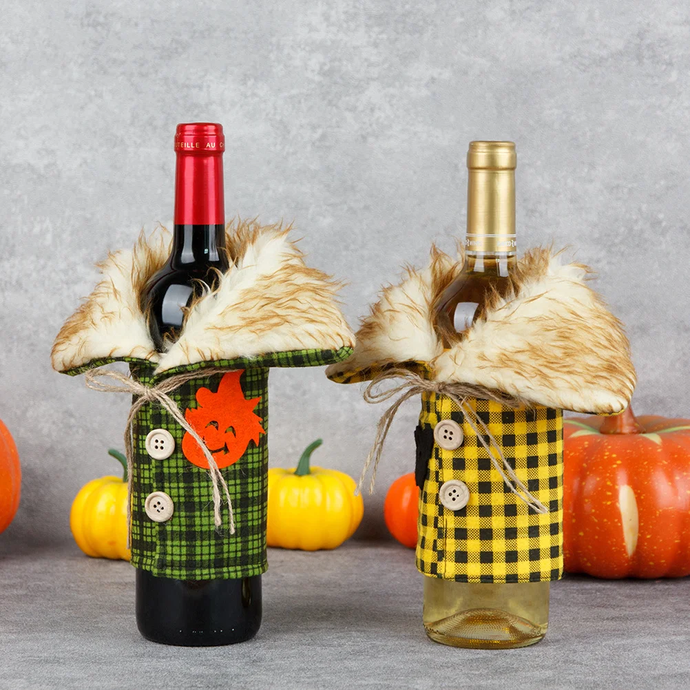 

4Pcs Adorable Wine Bottle Sleeves Decorative Ornaments for Holiday Gatherings Home Party Use Assorted Color Adorable Covers