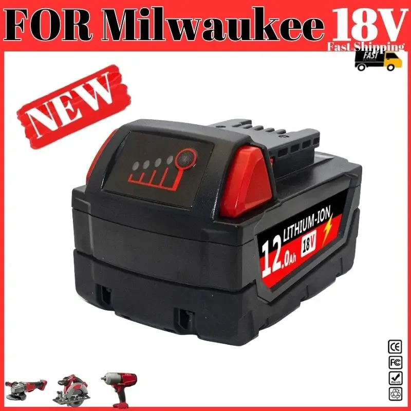 

12,5 Ач для аккумулятора Milwaukee M18 18 в, сменный литиевый аккумулятор для Milwaukee M18 48-11-1815 48-11-1850 2604-22, аккумулятор