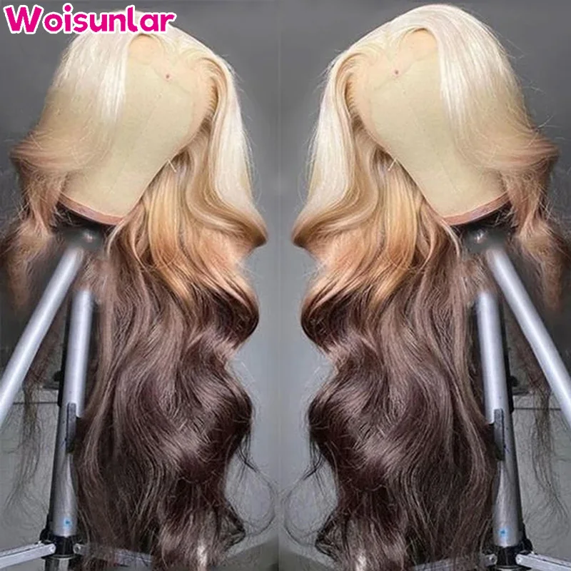 613 Ombre Brown Lace Frontal Wigs Body wave human hair for Women hair 13x4 13x6 transparent lace front wig 4x4 lace closure wig