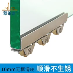 2 Pcs Durable copper wheels Cabinet Glass Sliding Door Roller Clamp Pulley Wheel / For 10mm /8mm Glass Door